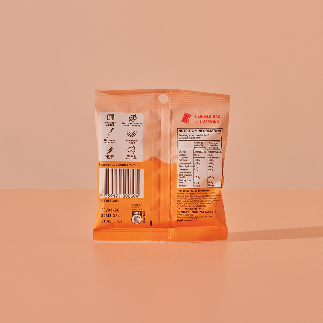 Peaches & Cream 50g (12 BAGS IN EVERY BOX)